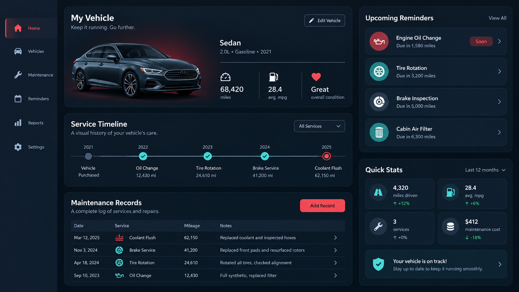 Vehicle Maintenance App